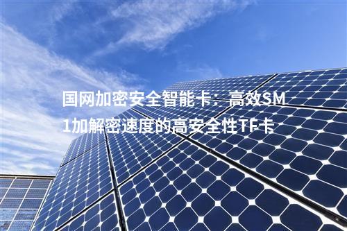 國(guó)網(wǎng)加密安全智能卡:高效SM1加解密速度的高安全性TF卡