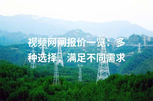 視頻網(wǎng)閘報價一覽：多種選擇，滿足不同需求