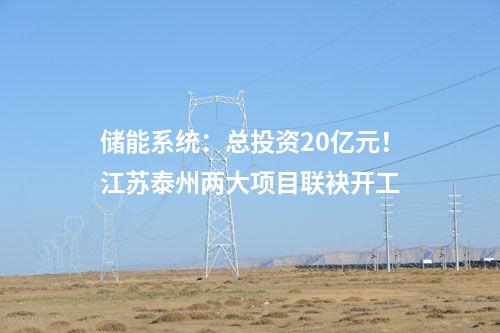 儲能系統(tǒng)：總投資20億元！江蘇泰州兩大項目聯(lián)袂開工